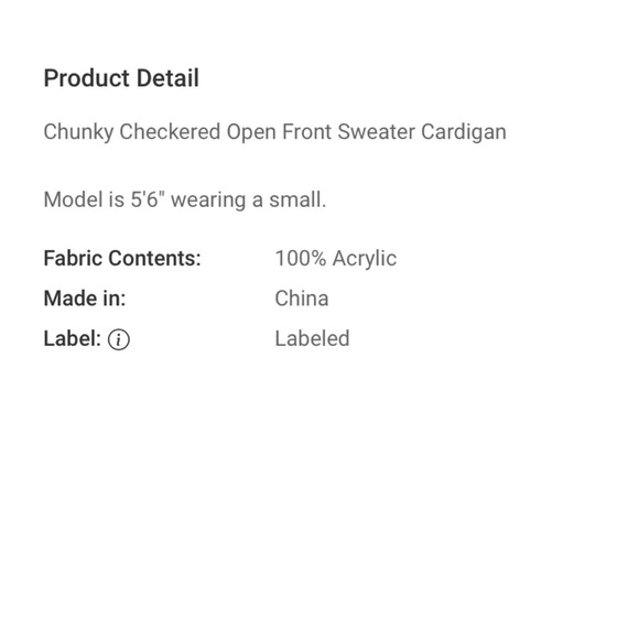 $15 CLEARANCE 30 1 LEFT ⬇️Chunky checkered Sweater Cardigan - Picture 5 of 5